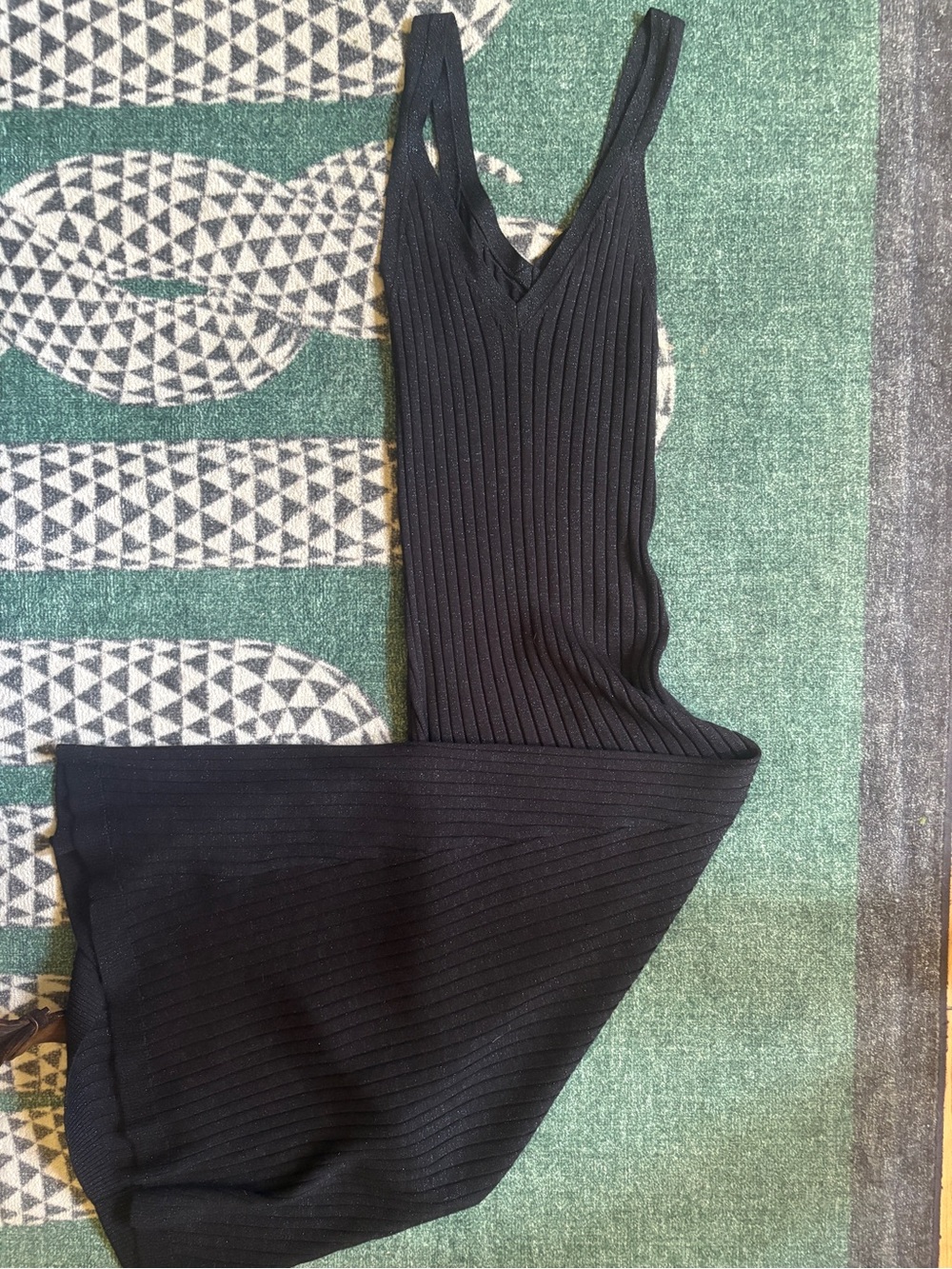 Significant Other Goldie Black Shimmer Knit Maxi Dress View 6